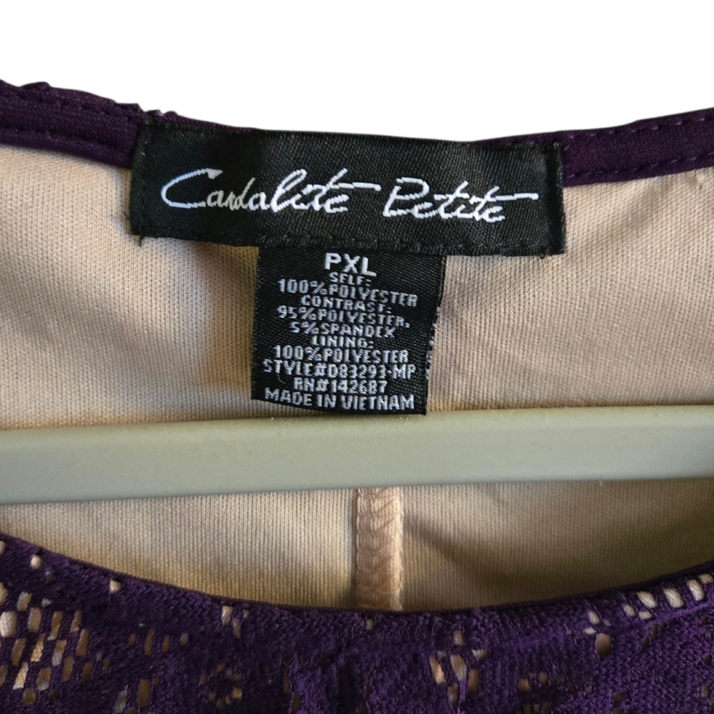Cardalite Purple Lace Dress. Petite XL. - Picture 3 of 6